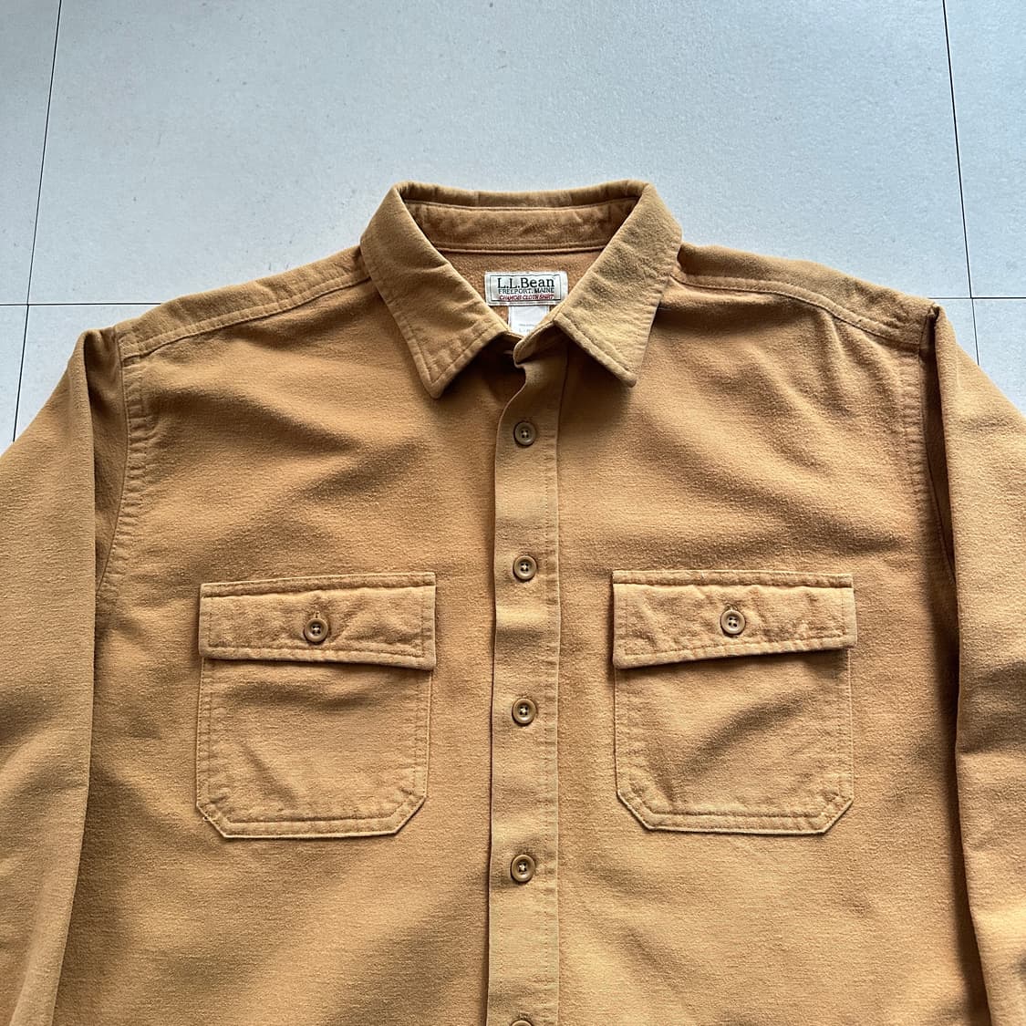 90s 엘엘빈 샤모아 해비코튼 플란넬 셔츠 USA L 상품이미지2