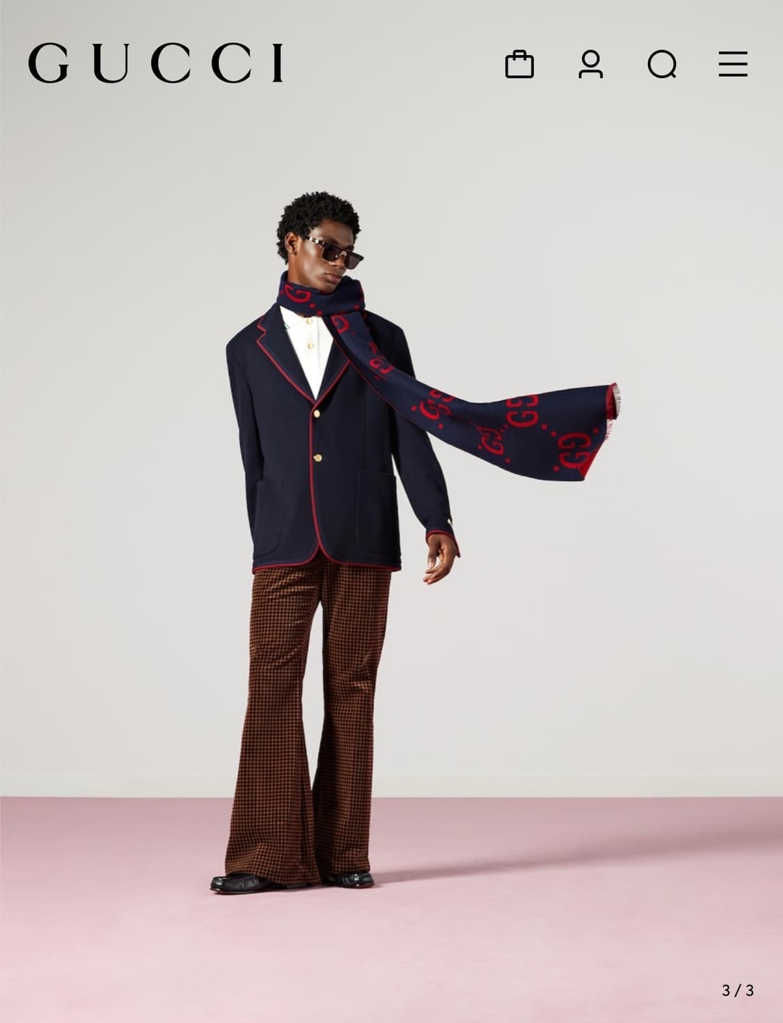 구찌 24FW GG 자카드 울 실크 블랜드 머플러 상품이미지3