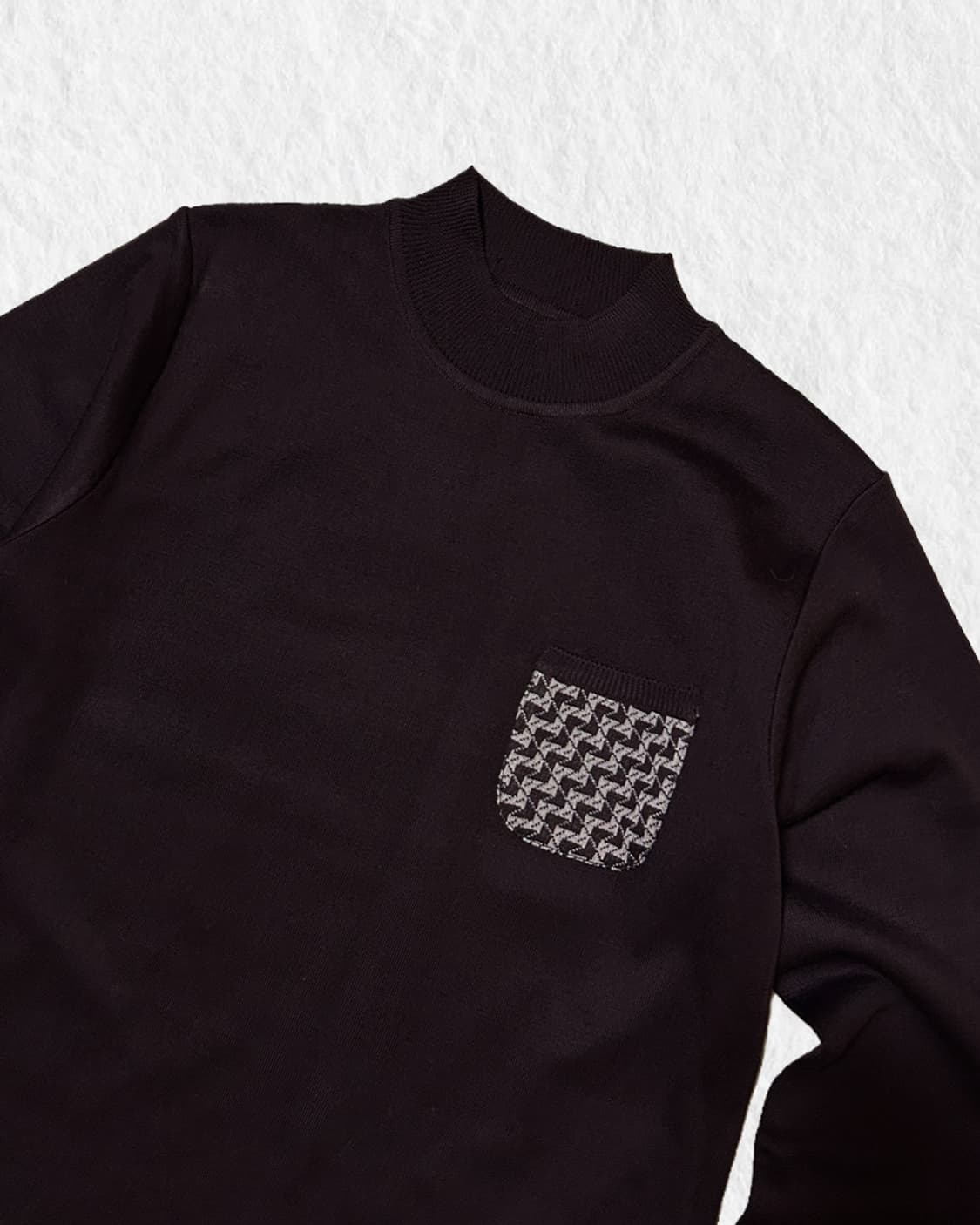 빈티지 포켓포인트 브라운 반폴라 니트 상품이미지2