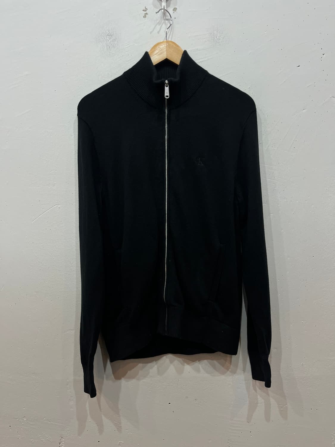 캘빈클라인 코튼 캐시미어 로고 니트집업 S 상품이미지1