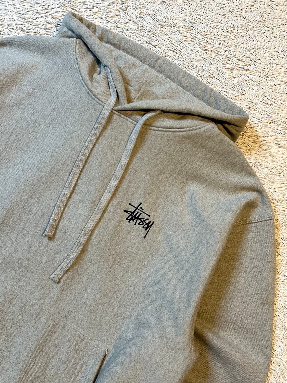스투시 STUSSY 베이직 로고 기모 후드티 그레이 상품이미지2