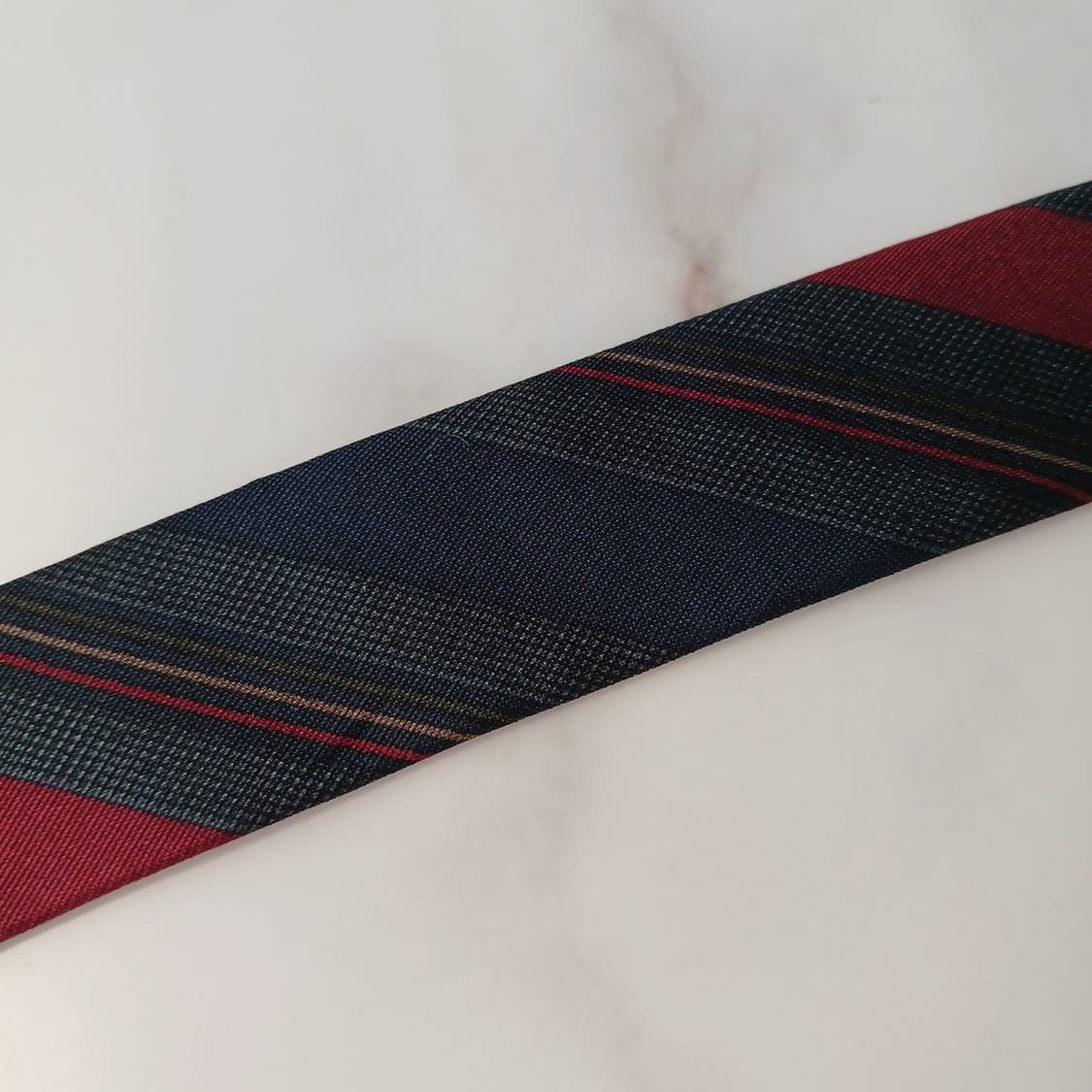 피에르 발망 실크 네이비 스트라이프 넥타이 8.4cm A등급 E820 상품이미지8