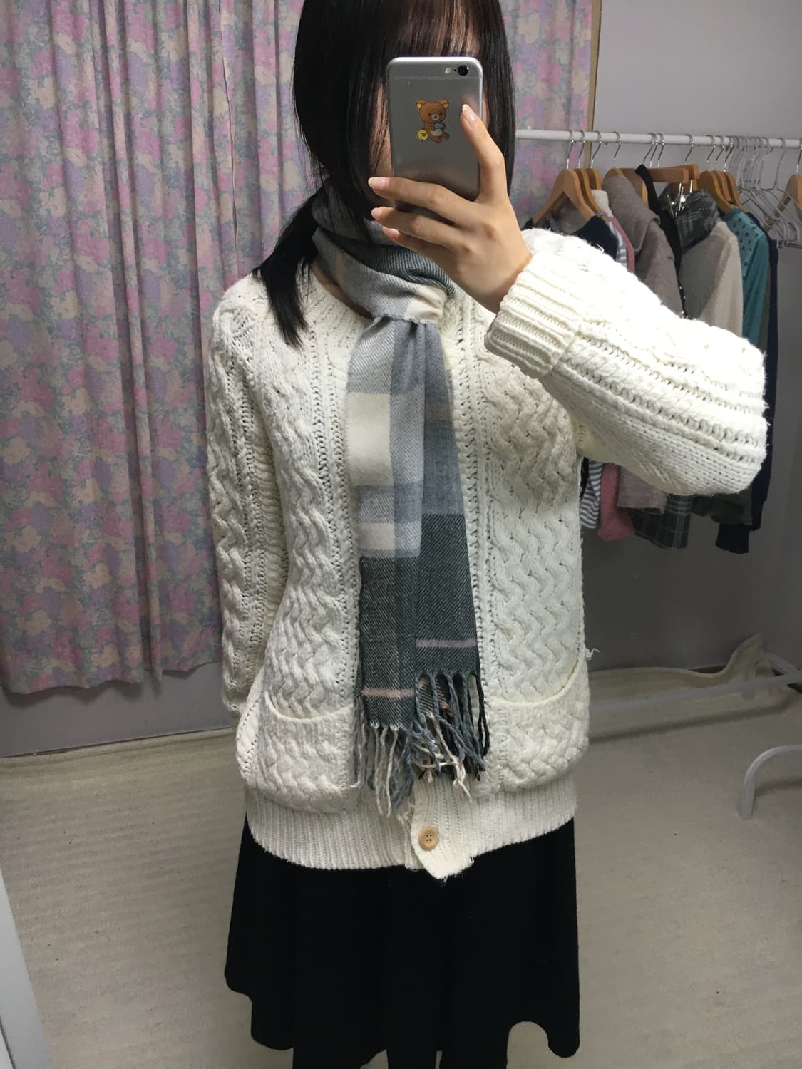 그레이 체크 머플러 상품이미지10