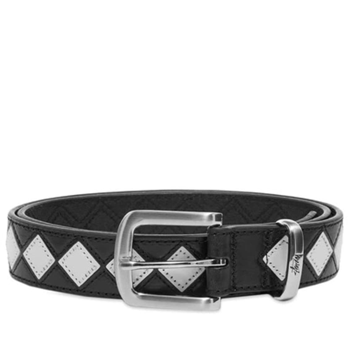 스투시 아가일 레더 벨트 블랙 상품이미지1