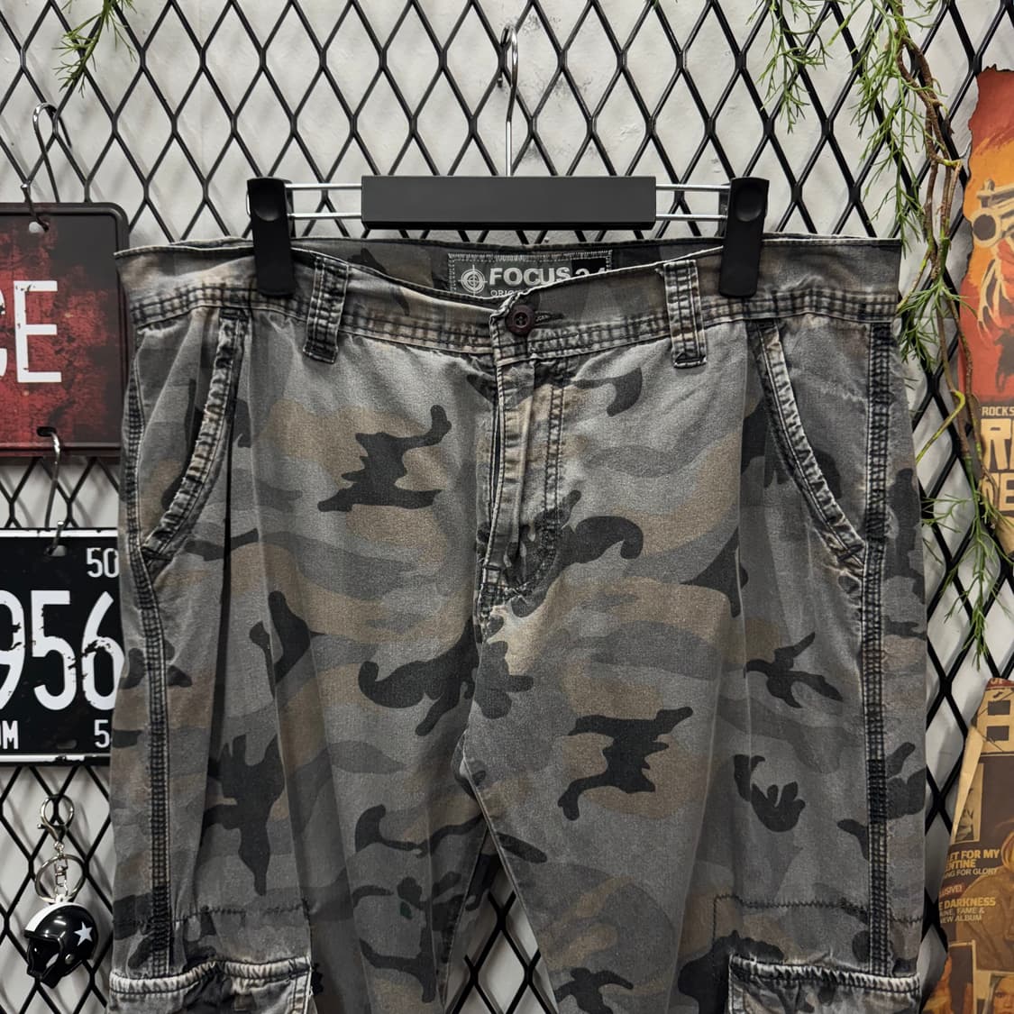 00s USA VINTAGE 밀리터리 카모플라쥬 카고 팬츠 그레이 상품이미지3