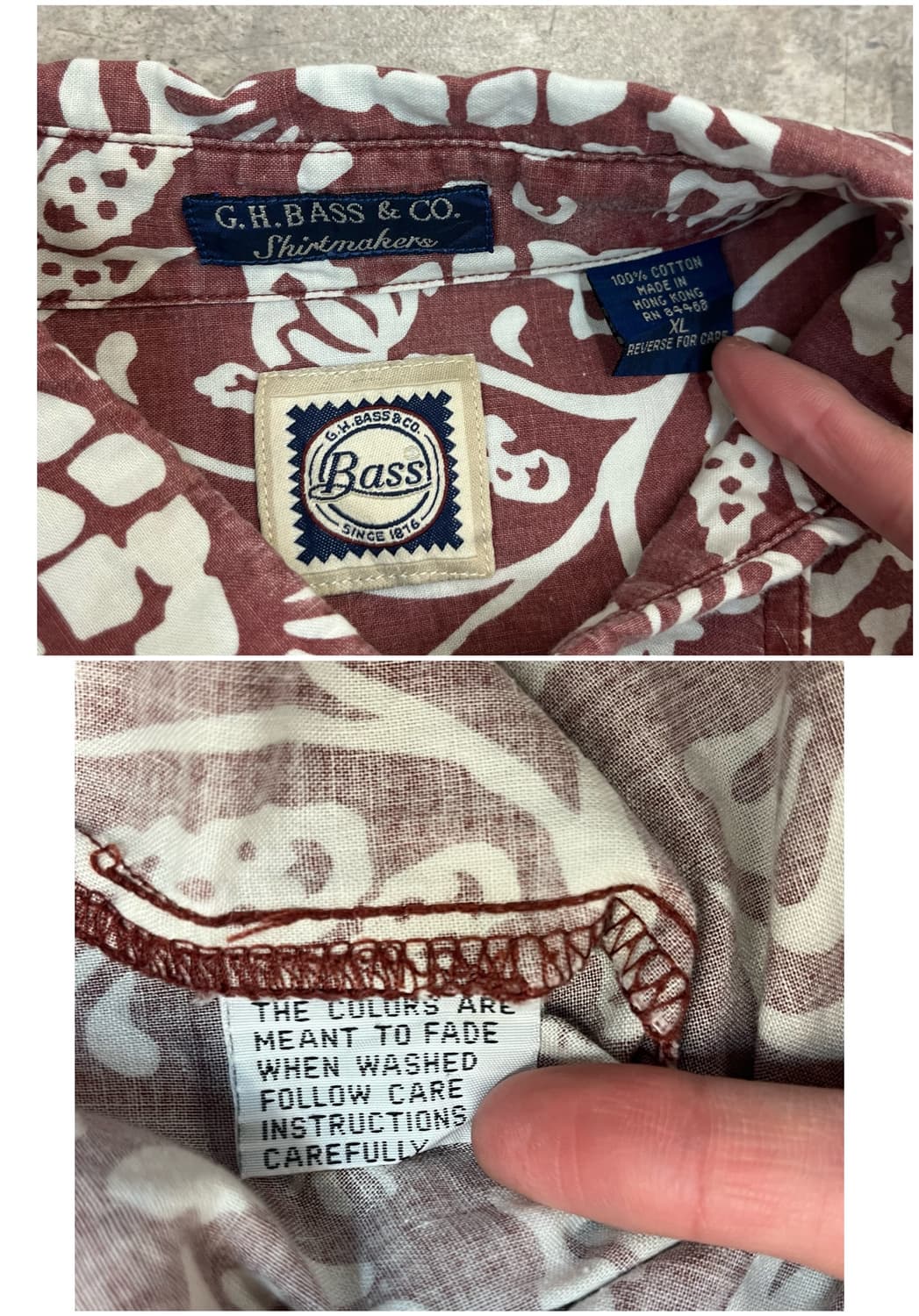 빈티지 하와이안 패턴 반팔 셔츠 레드브라운 XL #csz3714 상품이미지3