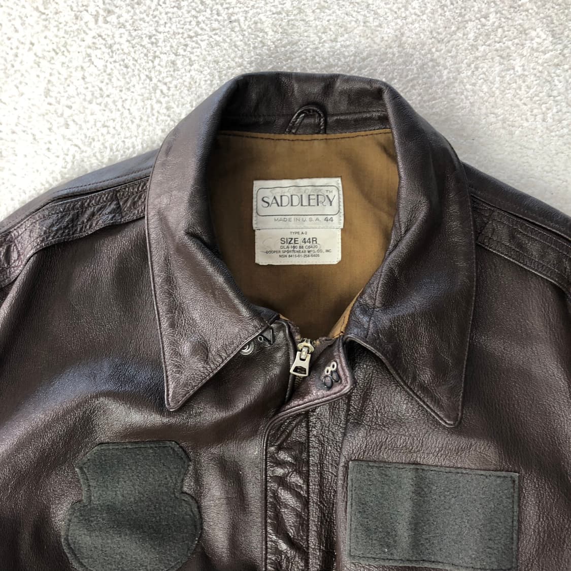 1980s 미군 오리지널 A2 플라이트 자켓 상품이미지3