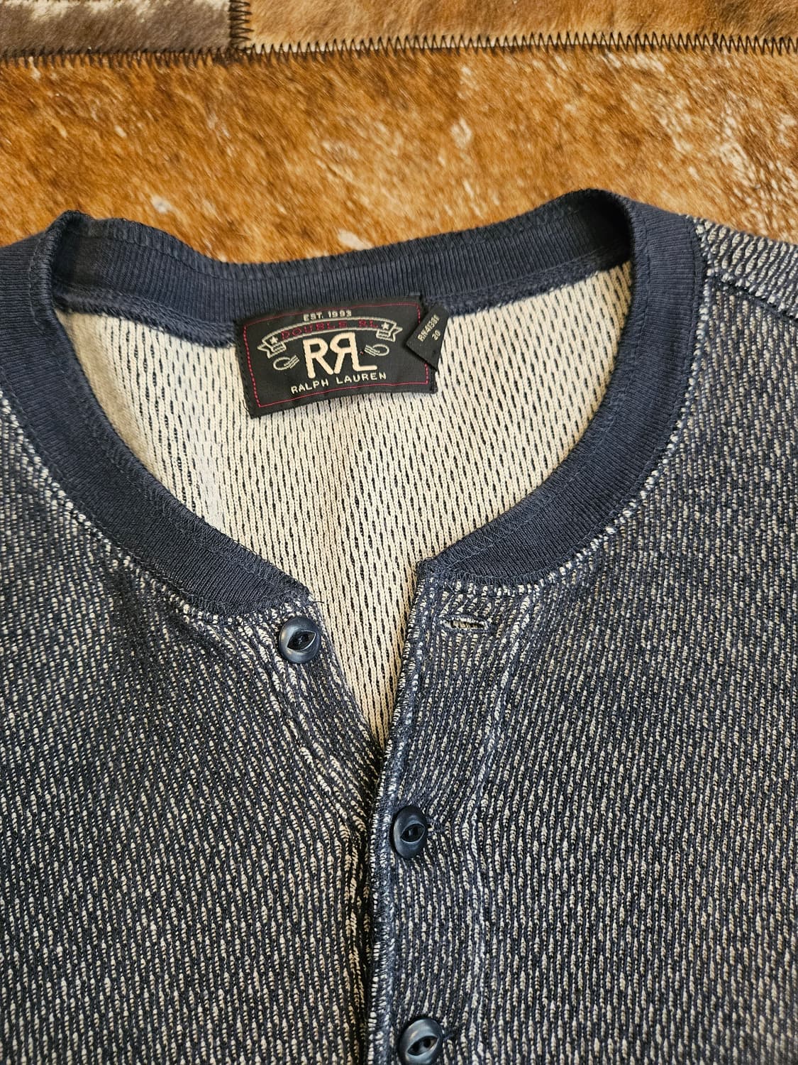 더블알엘 인디고 코튼 와플 헨리넥  상품이미지3