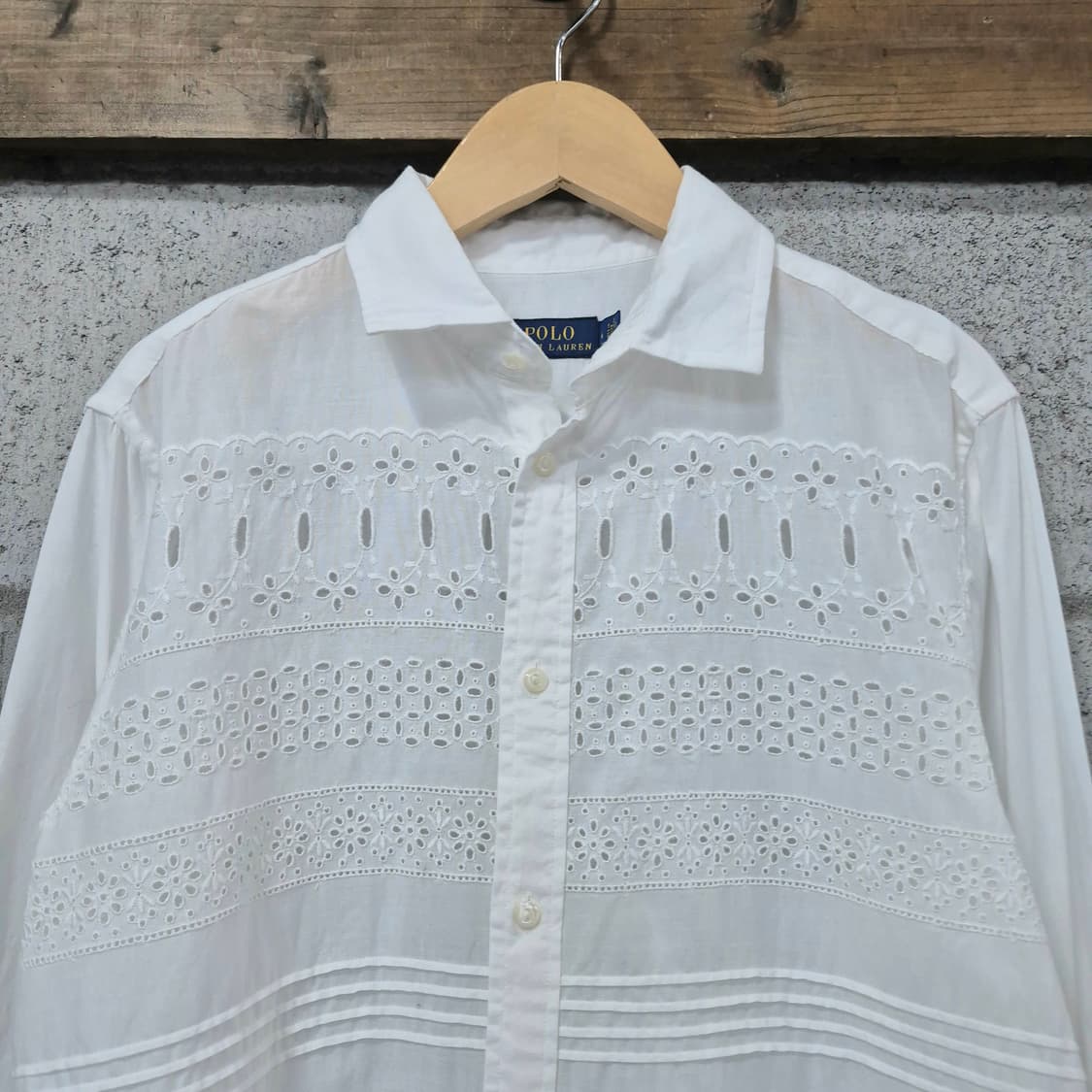  랄프로렌 폴로 아일릿 코튼 포플린셔츠 상품이미지1