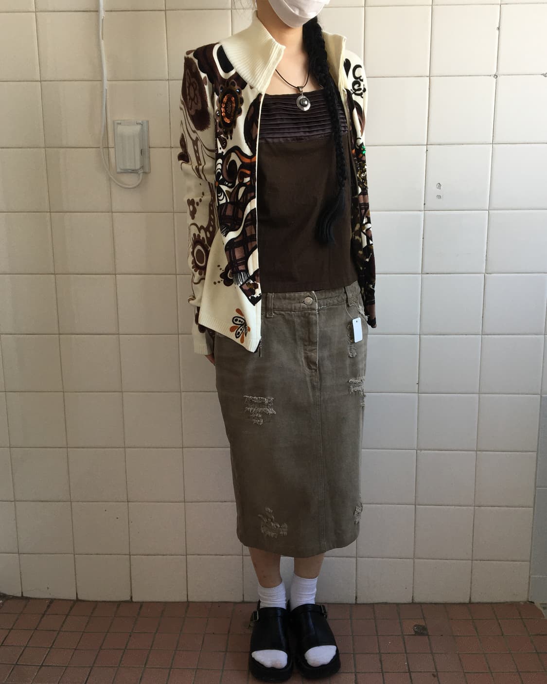 Printing point knit zip up 상품이미지7