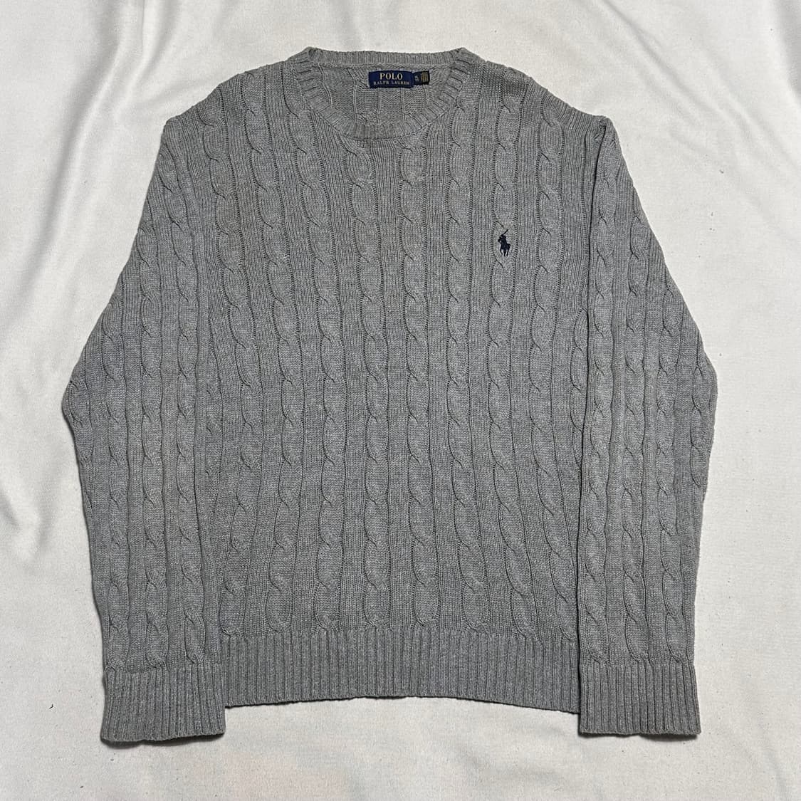 XL 폴로랄프로렌 그레이 코튼 케이블 니트  상품이미지2