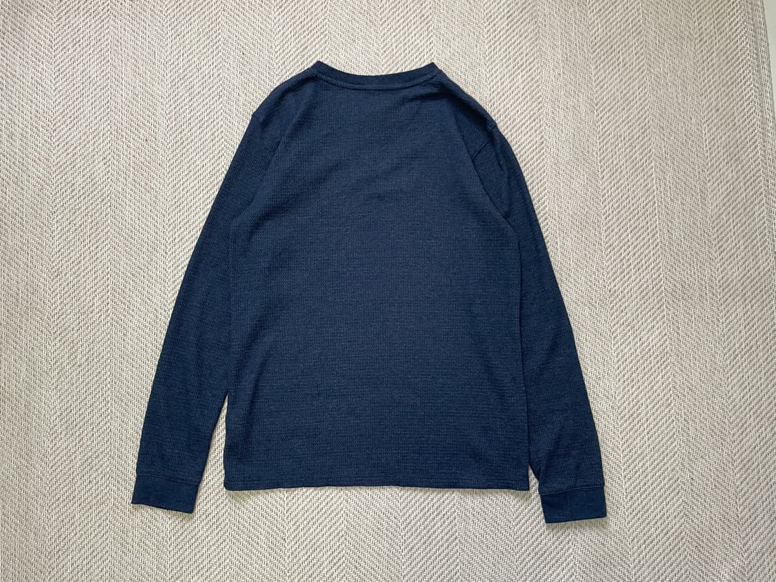 빈티지 헨리넥 와플 네이비 롱슬리브  상품이미지6