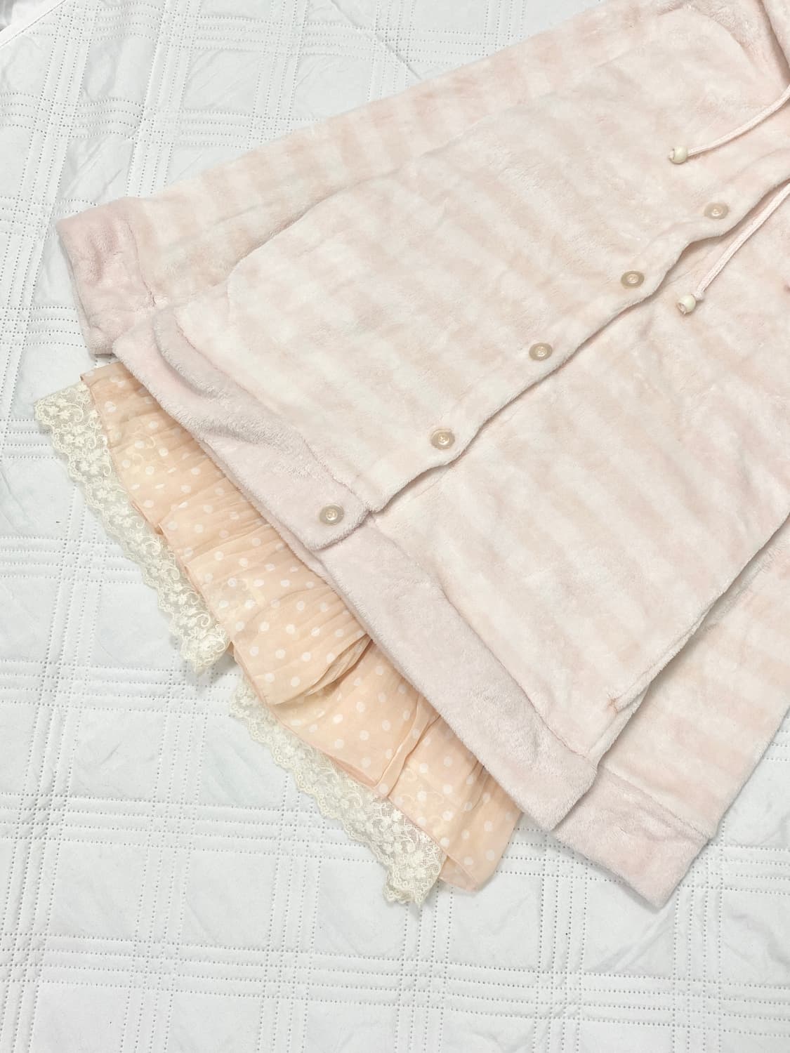 ꒰ঌ 폭닥 스트라이프 핑크 후드집업 ໒꒱ 상품이미지5