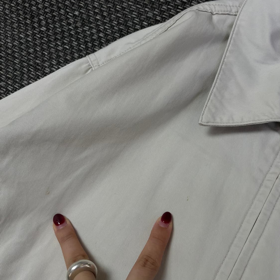 에디바우어 아이보리 코튼 워크 자켓 M 상품이미지4