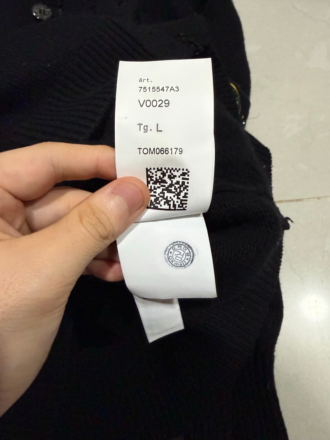 [당일출고,25년식 신형] 스톤아일랜드 램스울 니트 가디건 L 상품이미지6