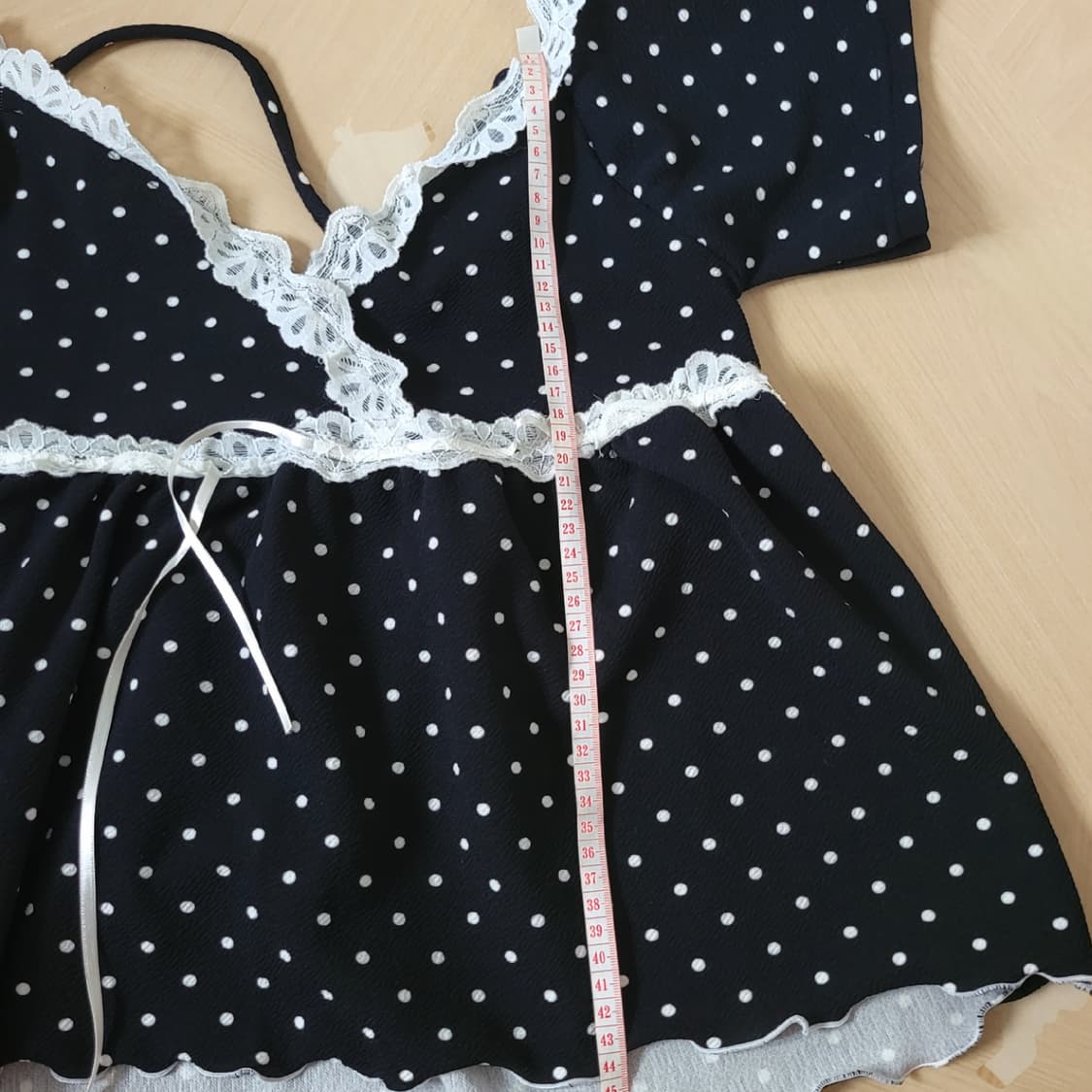 TMDDK 블랙 도트패턴 리메이크 탑 상품이미지5