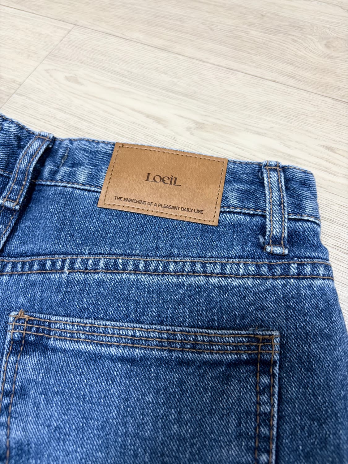 로에일 LW147 하이웨이스트 4부 데님 팬츠 진청 M 상품이미지3