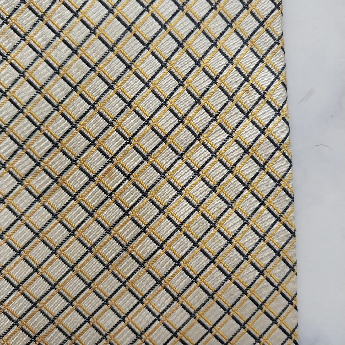 지방시 실크 베이지 체크 패턴 넥타이 10cm B등급 K2491
 상품이미지7