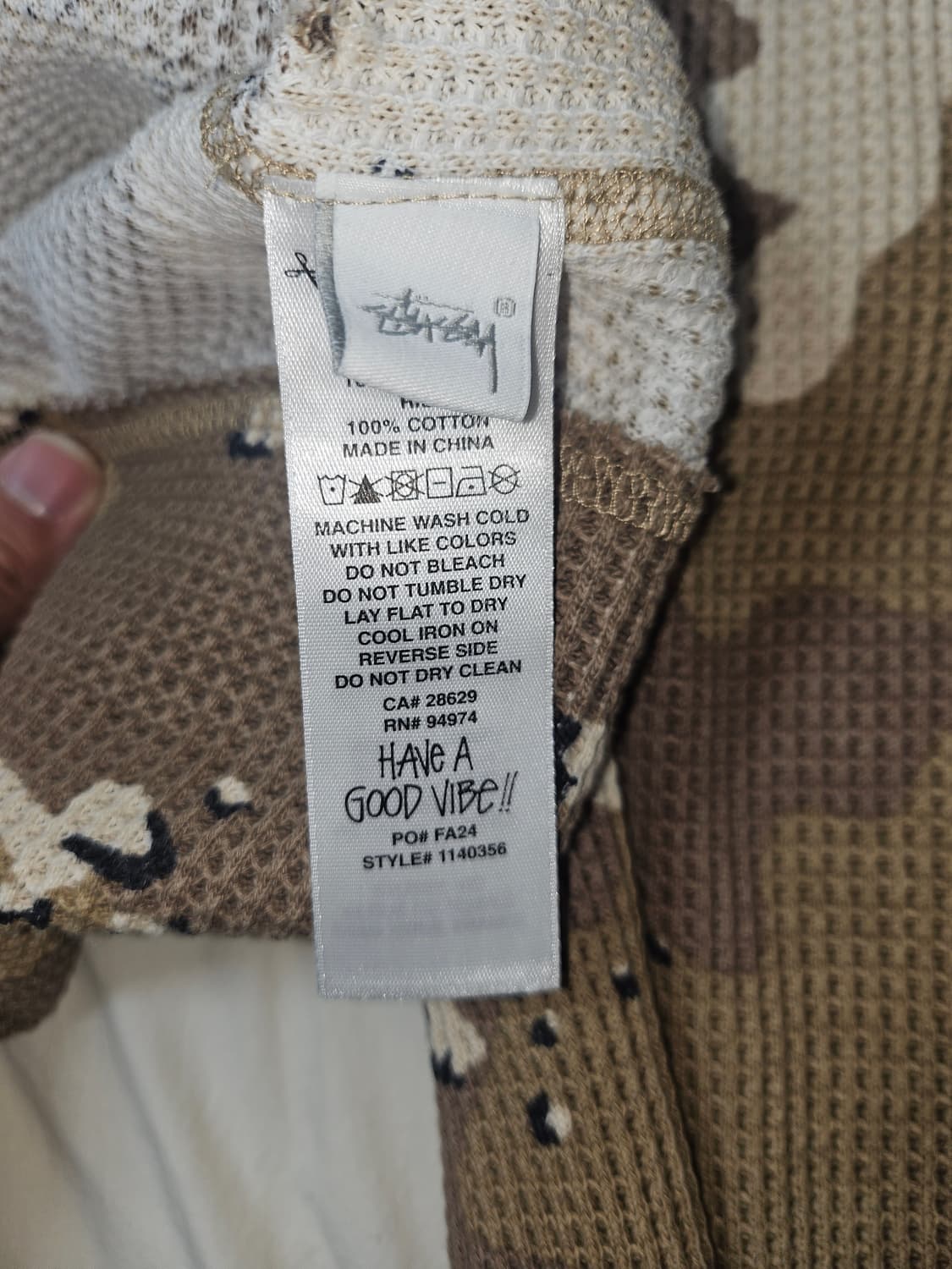 스투시 래글런 써멀 롱슬리브 크루 데저트 카모 상품이미지6