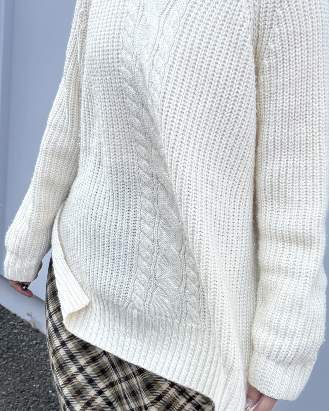 일본빈티지 언발란스 절개 니트 상품이미지3