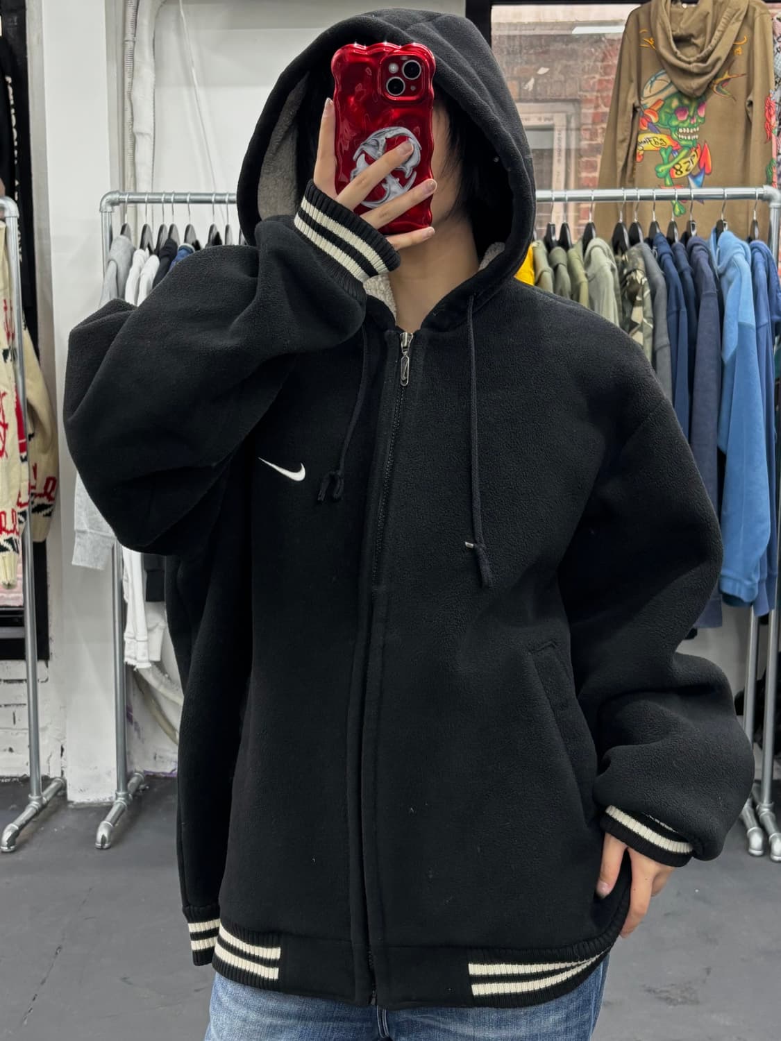 나이키 올드스쿨 베스킷볼 쉐르파 후드자켓 상품이미지4