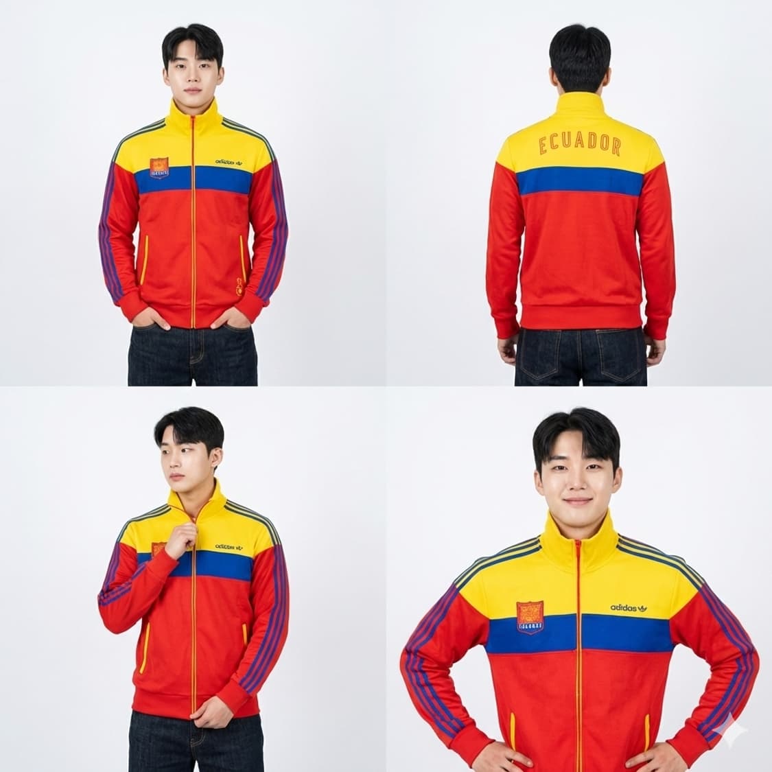 [아디다스] 희귀 에콰도르 국대 레드 옐로우 배색 트랙탑 져지 M 상품이미지3