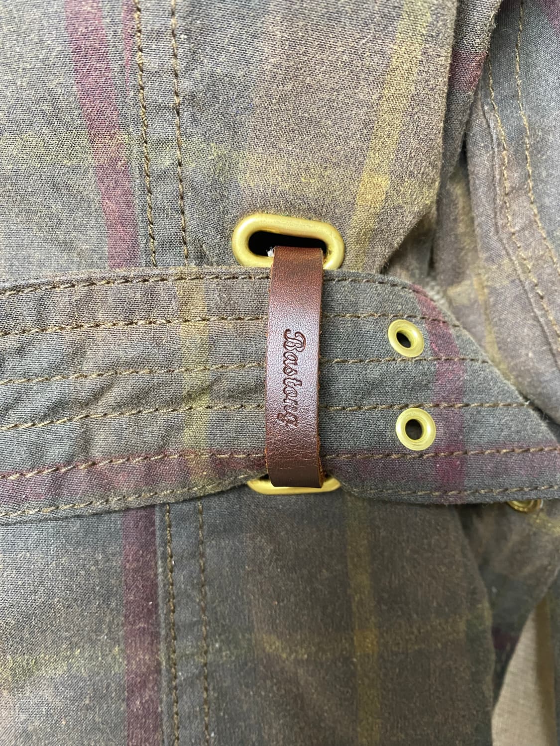 [S] 바스통 왁스 자켓 브라운 체크 상품이미지4