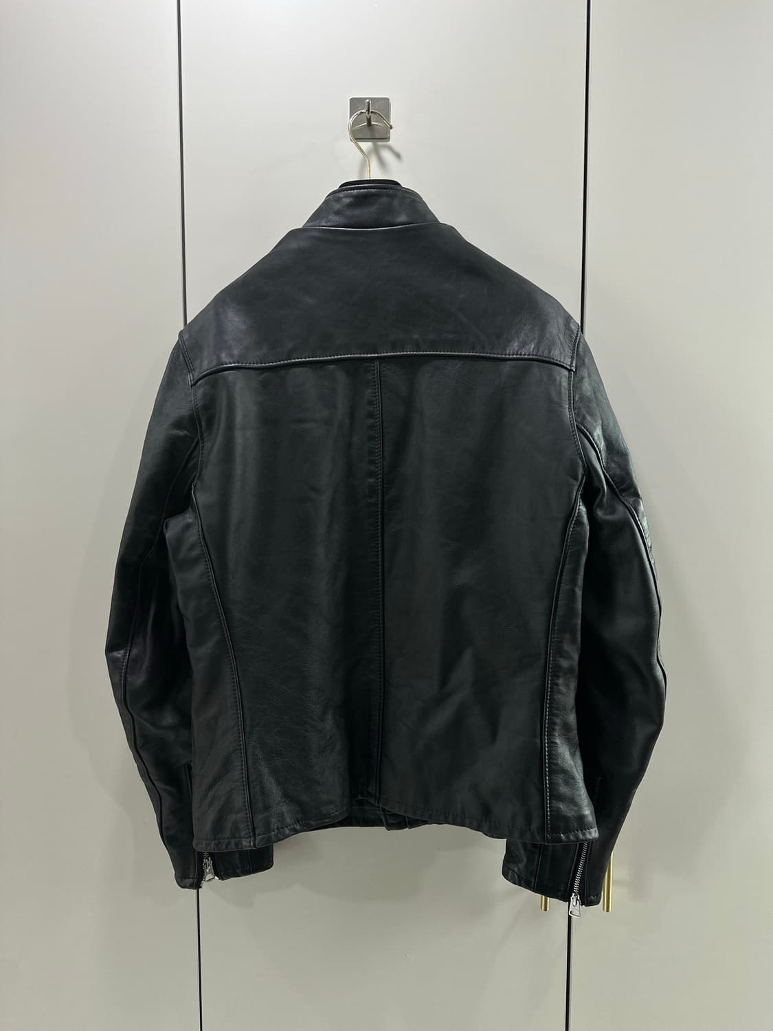 [L] 쇼트 654 카페레이서 카프스킨 싱글 레더 자켓 상품이미지3