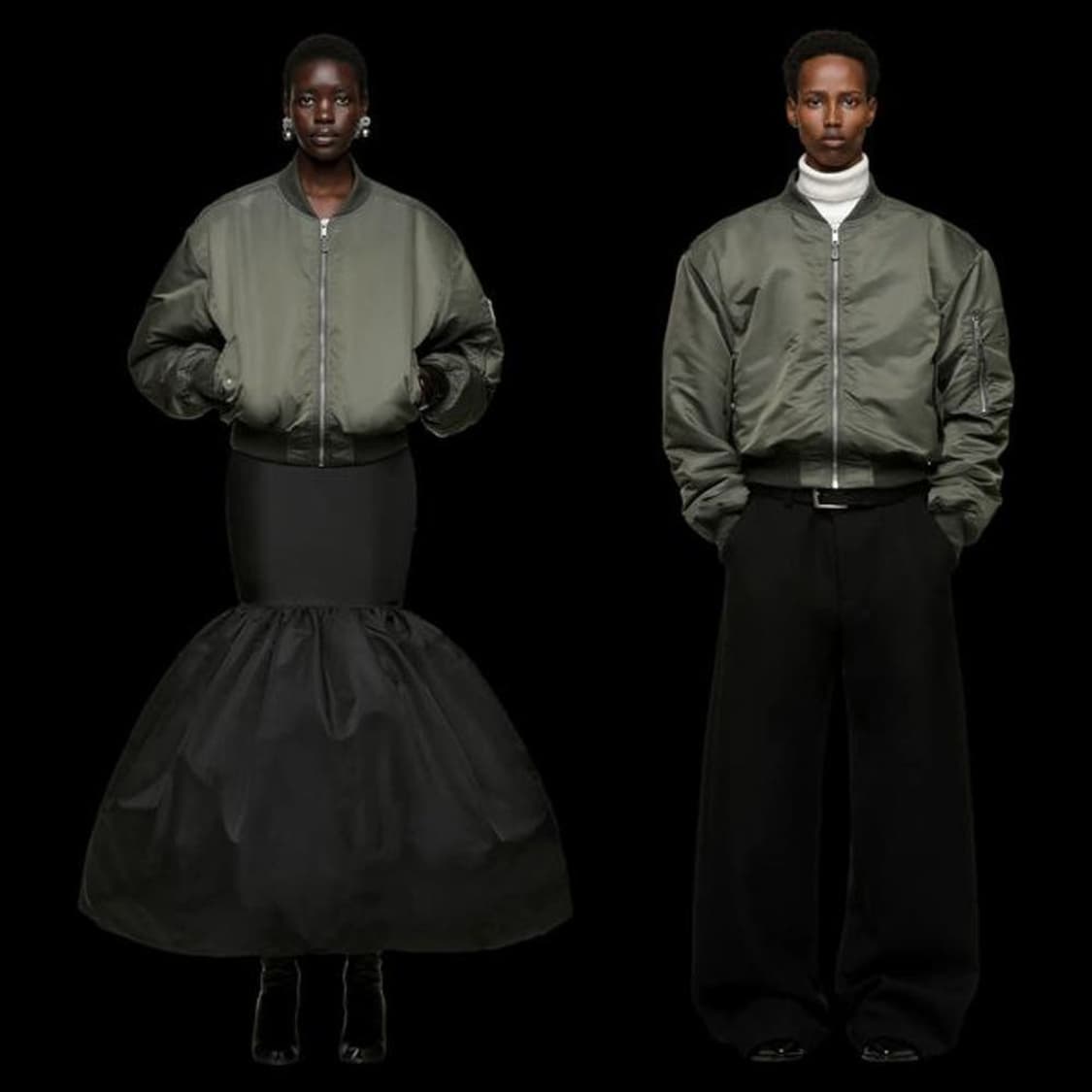 엔타이어 스튜디오 브로드 봄버 카키 상품이미지1