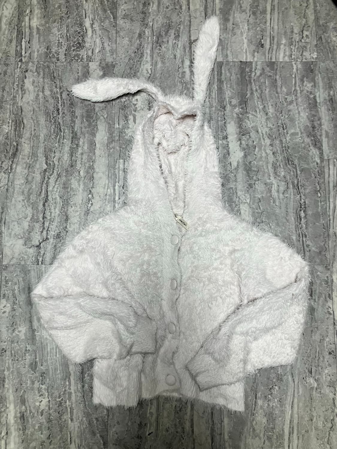 일본빈티지 Plque 리즈리사라떼갸루 대대장핑크 앙고라레빗퍼후드집업 상품이미지1