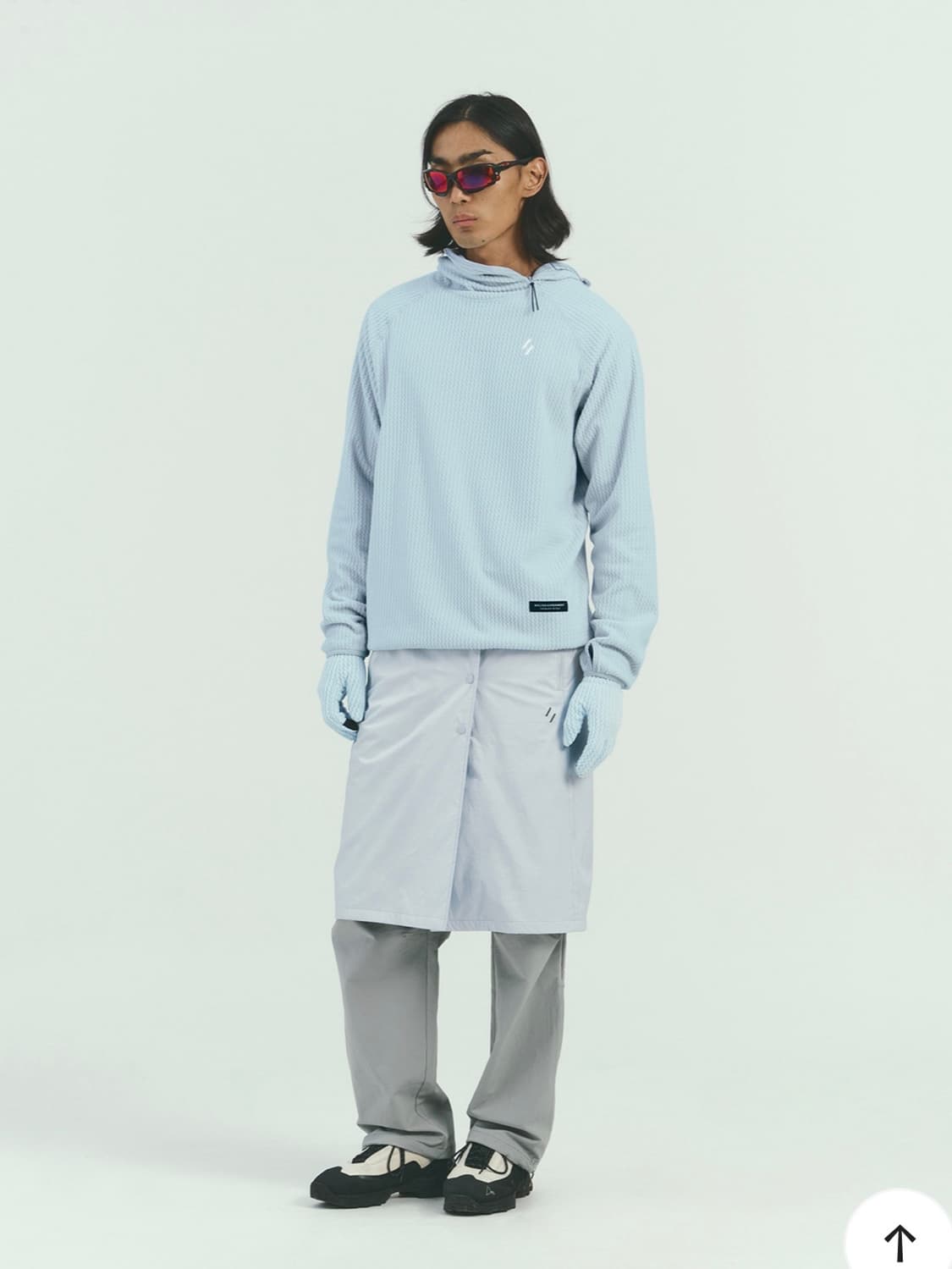 CALORA FLEECE HOODED PULLOVER_SKY BLUE 상품이미지4