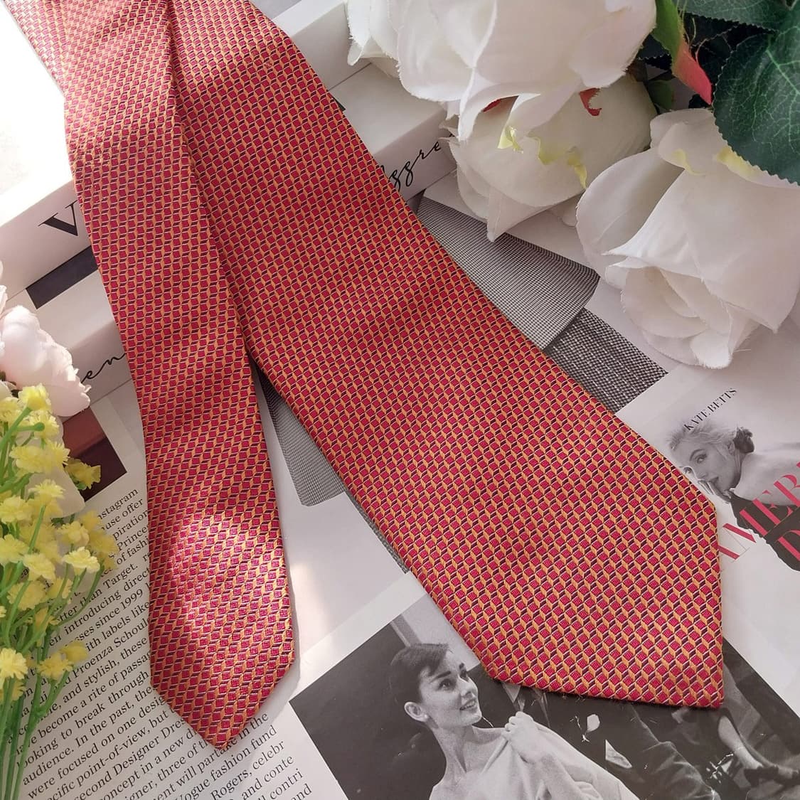 폴스튜어트 실크 오렌지 자카드 넥타이 8.3cm A등급 K1316
 상품이미지2