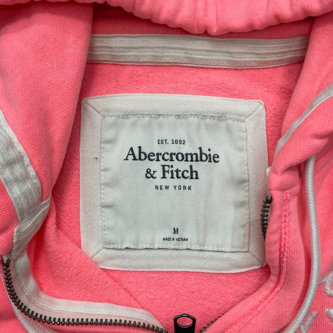 ABERCROMBIE & FITCH 로고 후드집업 핑크 M 상품이미지3