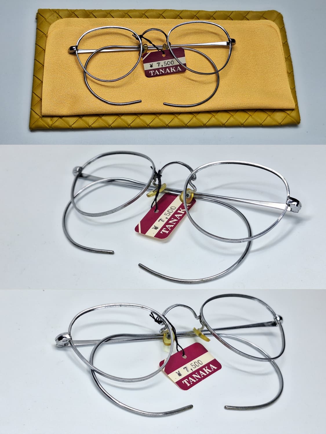 80s 일본제 빈티지 데드스톡 미사용/실버 케이블 템픅 안경테/클래식 상품이미지4