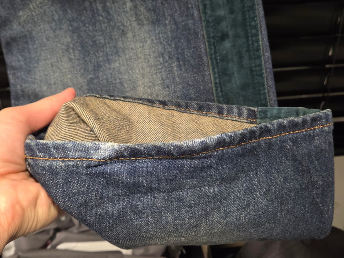 블루마블 벨벳 트리밍 부츠컷 데님 30 상품이미지4