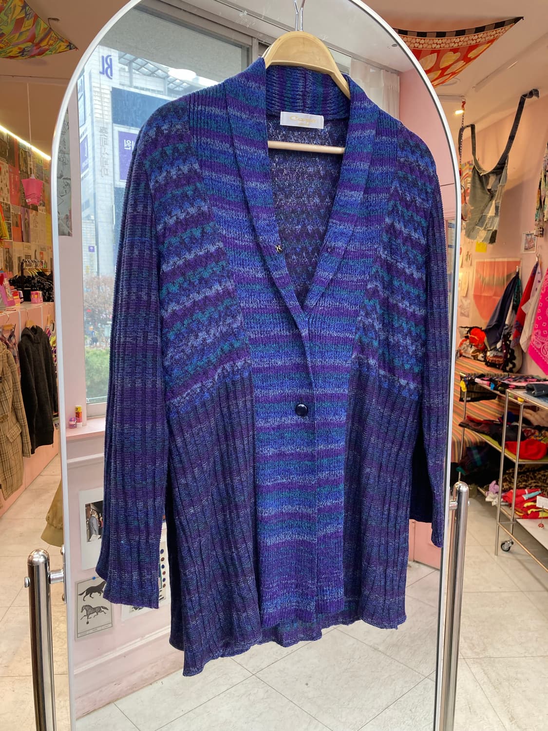 블루 롱 니트 가디건 상품이미지1