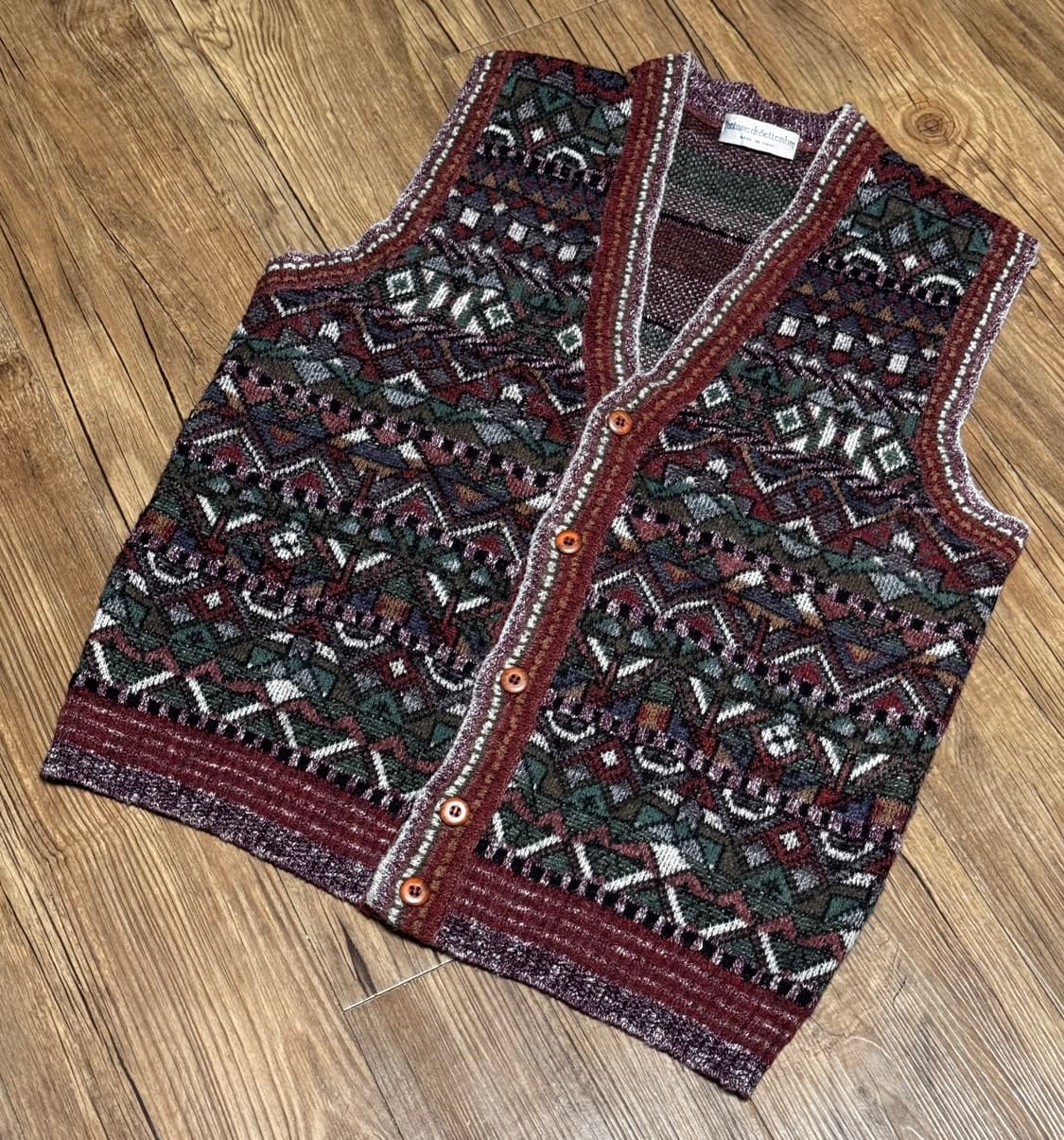 [M] Fantasie di Settembre 에스닉 패턴 니트 조끼 상품이미지1