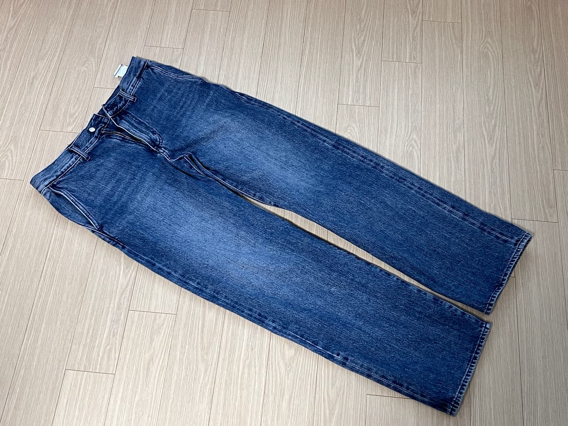 포터리/셀비지 원워시드 스트레이트 데님 미드 블루/1 상품이미지1