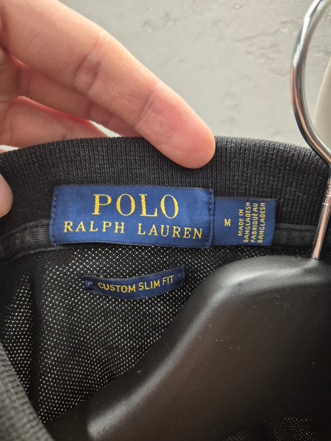 폴로 랄프로렌 커스텀 슬림핏 카라티 블랙 M 상품이미지5