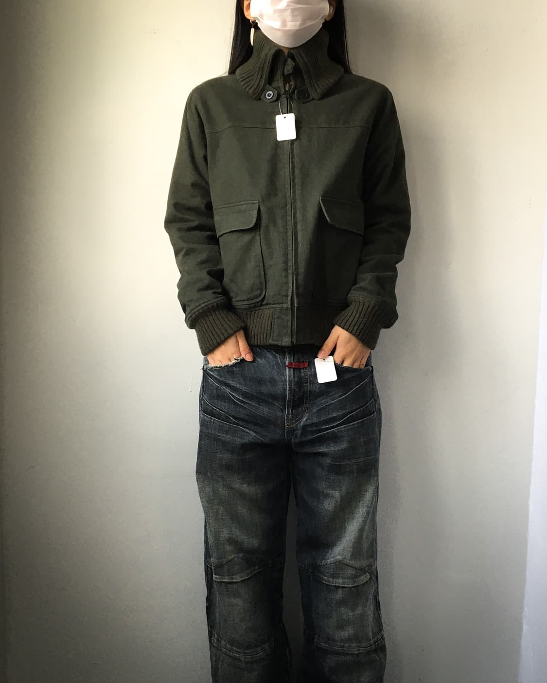 Ribbed layered high neck jacket 상품이미지1