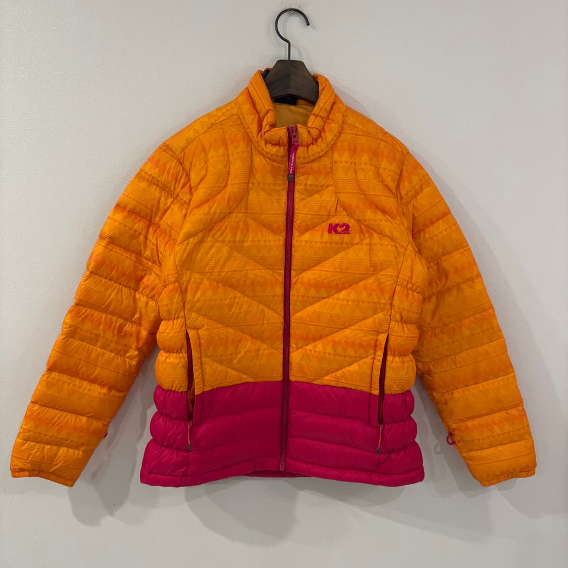 K2 여성 오렌지 핑크 경량 패딩 상품이미지1