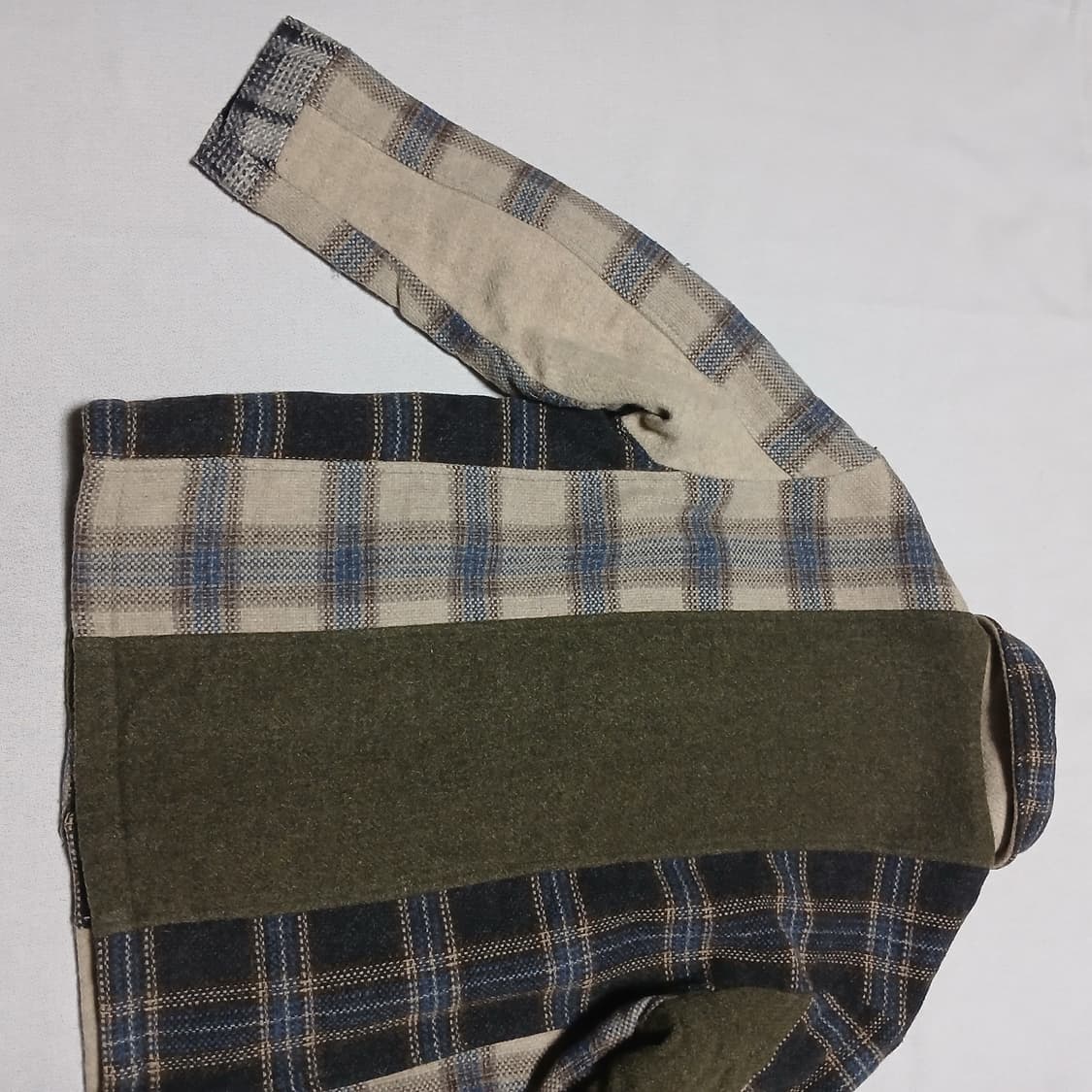 해외판 빈티지 모직 울 느낌의원단 누빔 체크 점퍼 자켓 상품이미지5