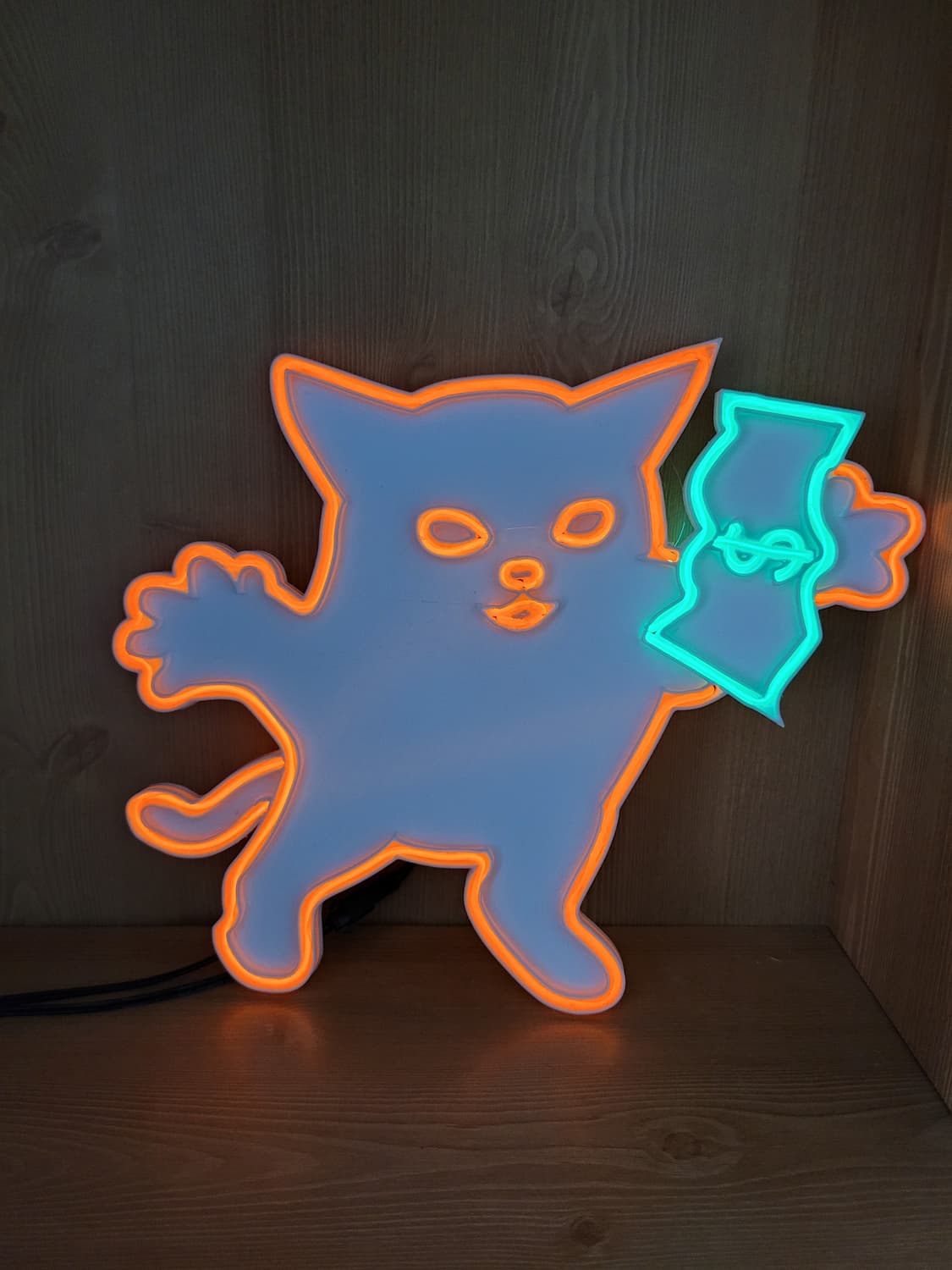 고양이 달러 네온사인 led 램프 무드등 조명 상품이미지5