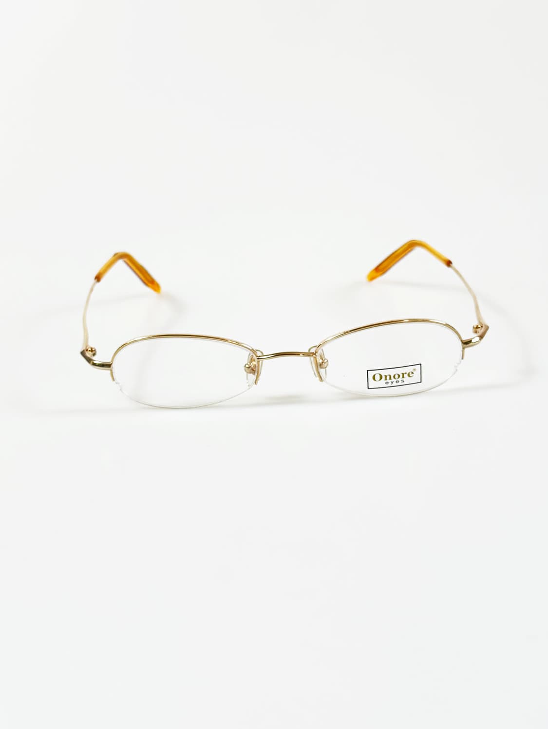 ONORE 골드 반무테 오벌 메탈 프레임 빈티지 안경 상품이미지2