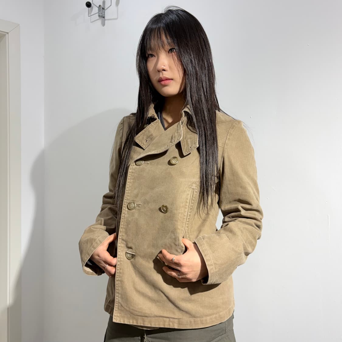 Tsumori chisato 베이지 브라운 더블 자켓 상품이미지1