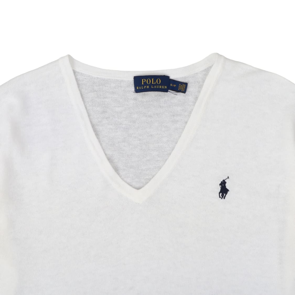 폴로 랄프로렌 화이트 린넨 코튼 브이넥 니트 상품이미지2