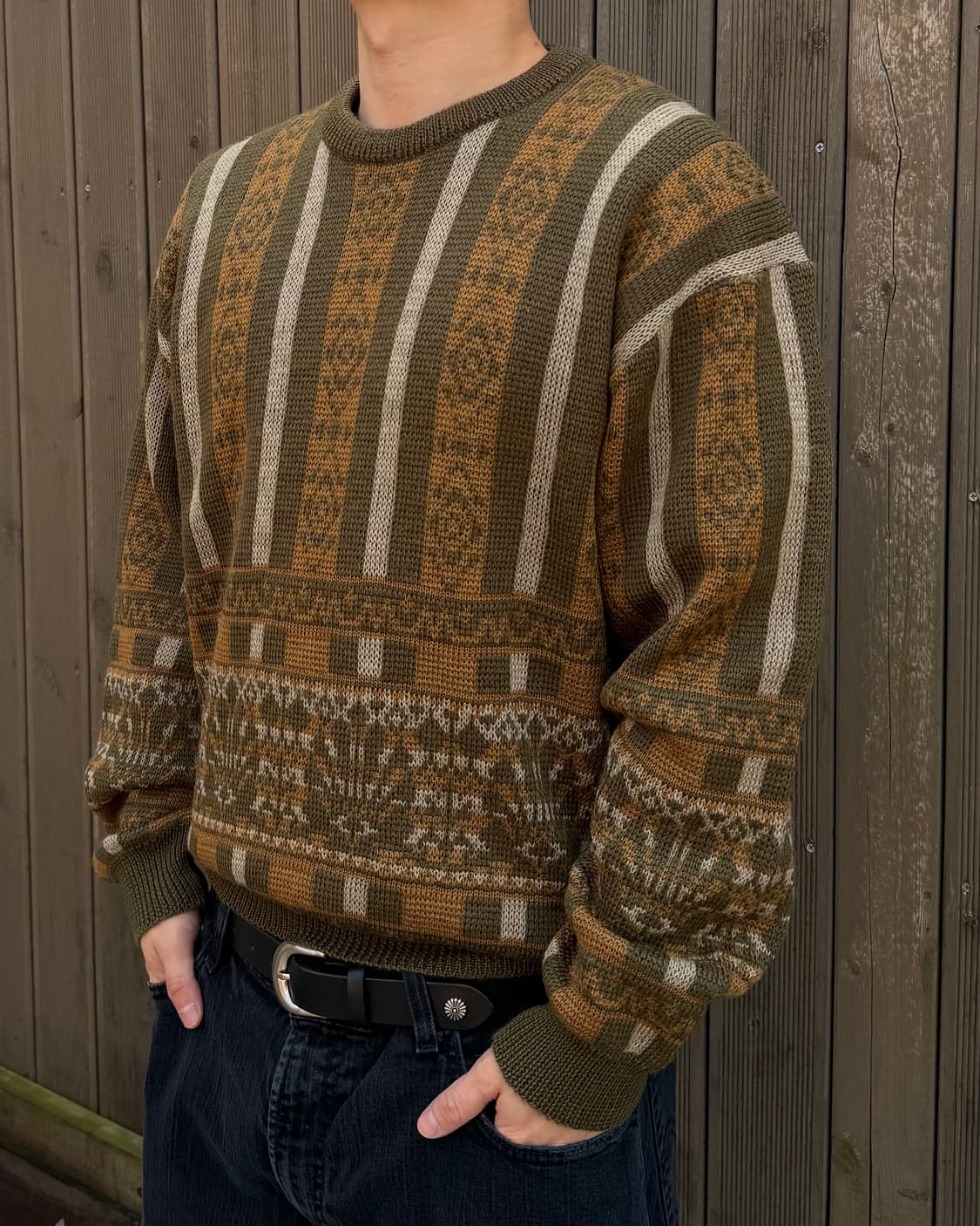 빈티지 올드스쿨 패턴 니트 스웨터 상품이미지2