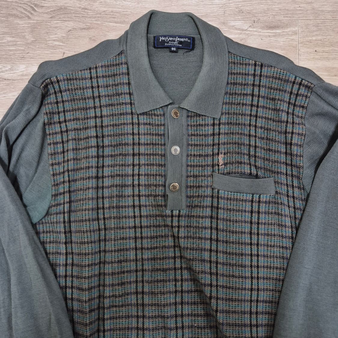 입생로랑 멀티체크 카라 니트 M(95) 상품이미지2