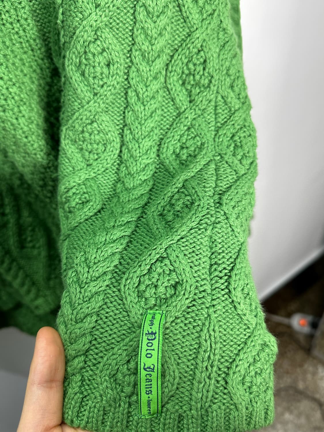 폴로 그린 후드 니트 상품이미지5