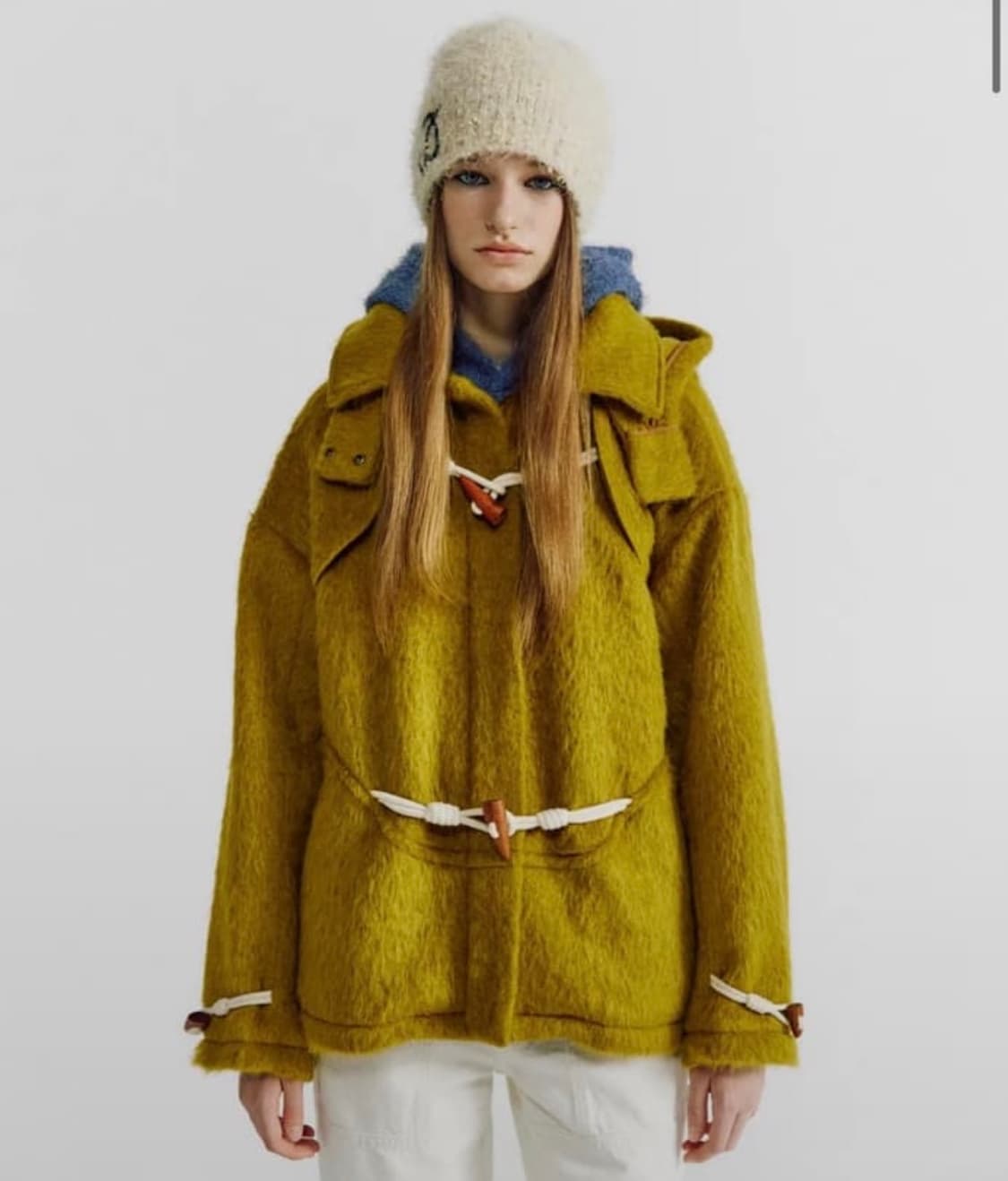 (새상품) 데비어퍼 더블코트 머스타드 OS 상품이미지1